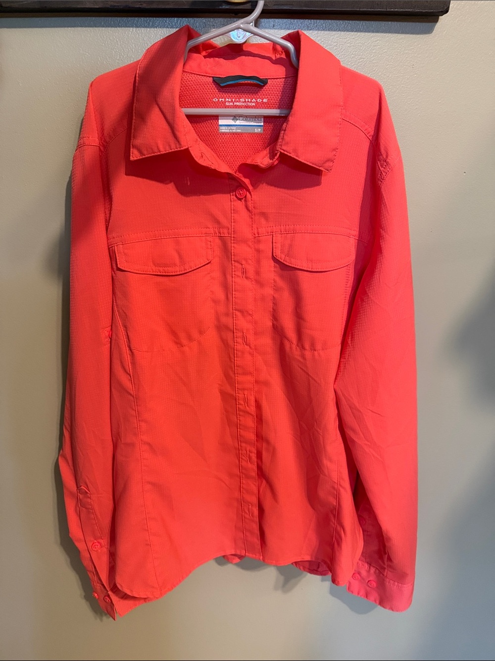 Columbia Women’s Coral-Pink Long Sleeve Button-Down Shirt